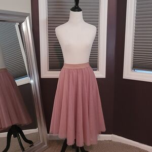 Elegant Pink Midi Skirt